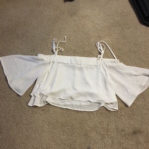 White Flowy Crop Top